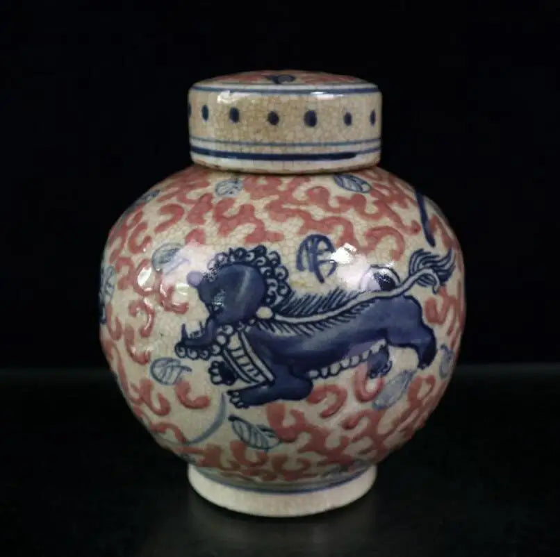 China seiko Blue and white ceramic lid jar crafts statue