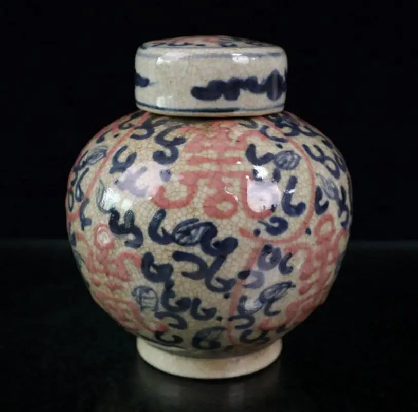 China seiko Blue and white ceramic lid jar crafts statue
