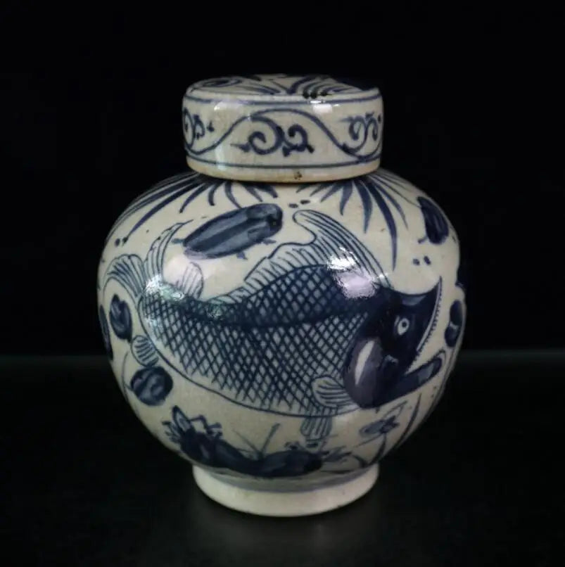 China seiko Blue and white ceramic lid jar crafts statue