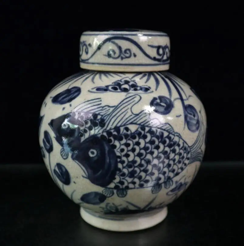 China seiko Blue and white ceramic lid jar crafts statue