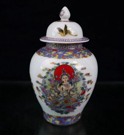 China seiko Enamel color ceramic jar crafts statue