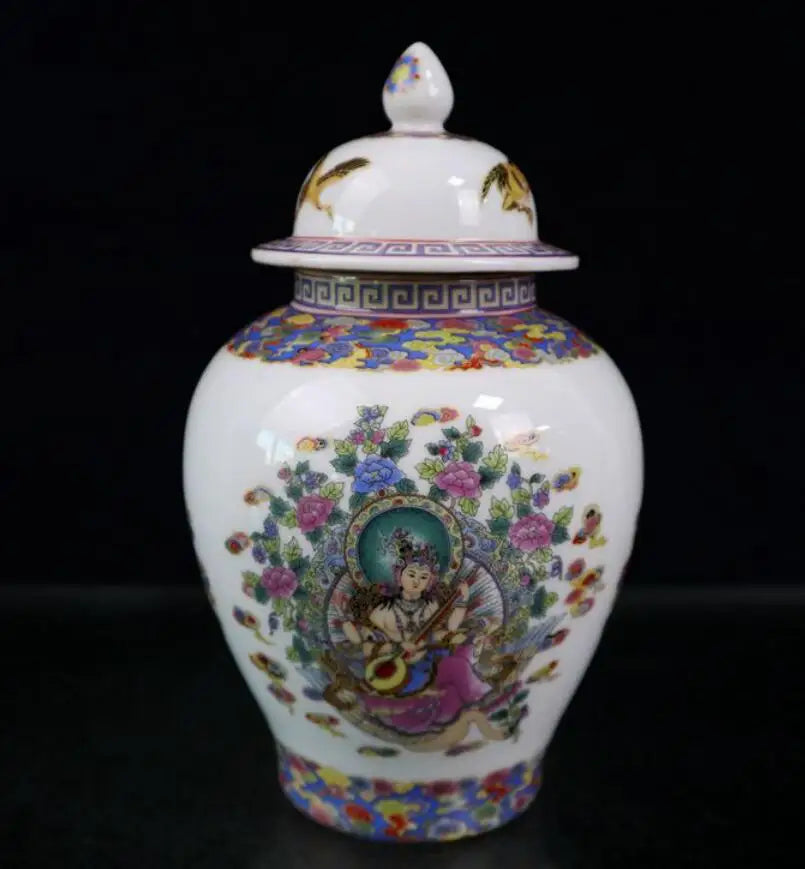 China seiko Enamel color ceramic jar crafts statue