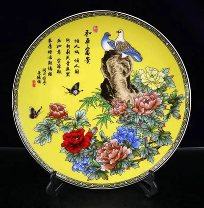 China seiko Handmade pastel ceramic plate crafts statue