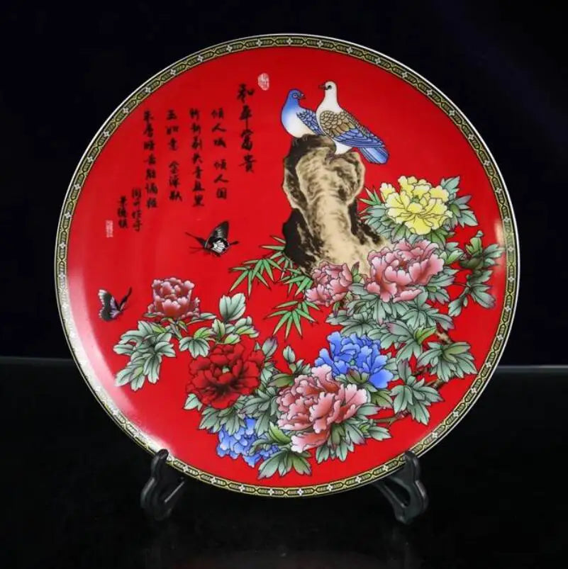 China seiko Handmade pastel ceramic plate crafts statue