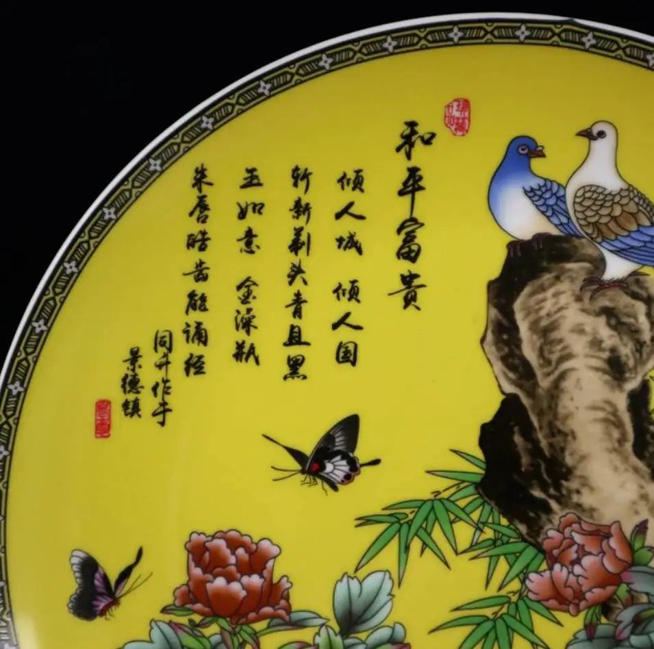 China seiko Handmade pastel ceramic plate crafts statue