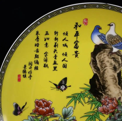 China seiko Handmade pastel ceramic plate crafts statue