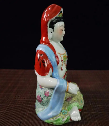 China seiko Pastel ceramic Guanyin bodhisattva crafts statue