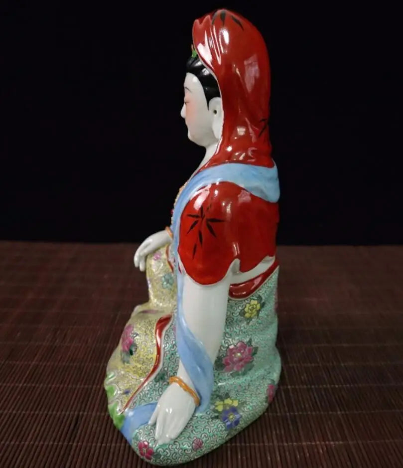 China seiko Pastel ceramic Guanyin bodhisattva crafts statue