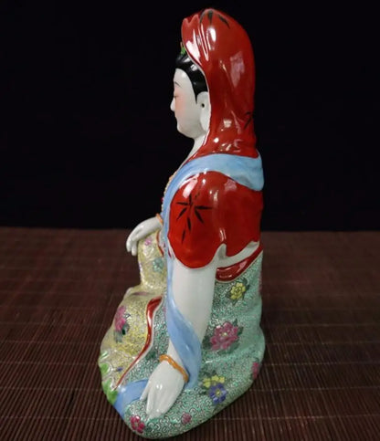 China seiko Pastel ceramic Guanyin bodhisattva crafts statue