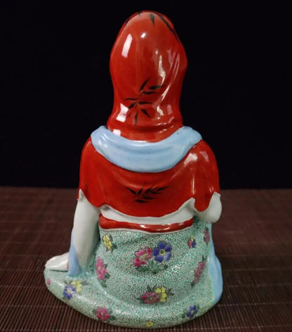China seiko Pastel ceramic Guanyin bodhisattva crafts statue
