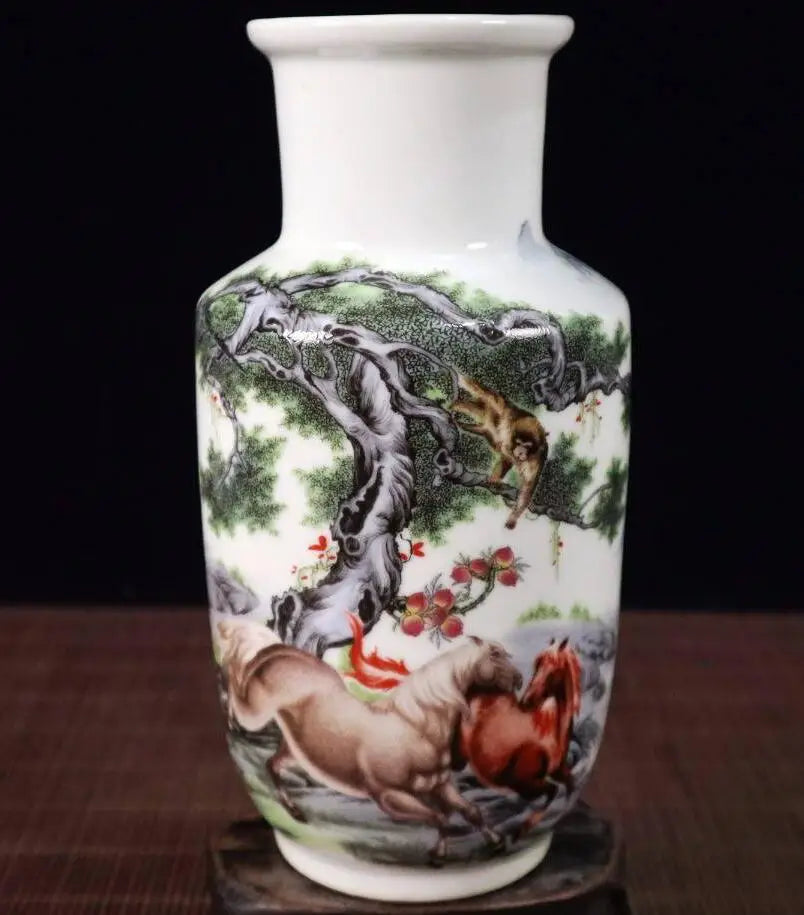 China seiko Pastel ceramic horse vase crafts statue
