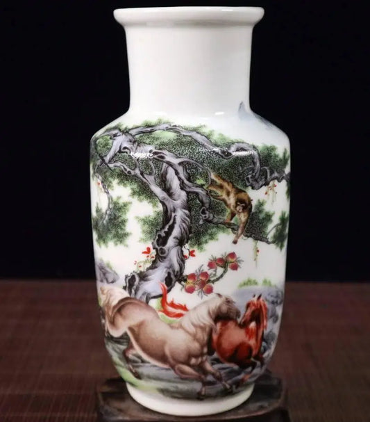China seiko Pastel ceramic horse vase crafts statue