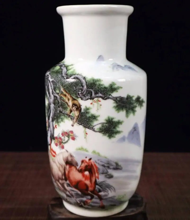 China seiko Pastel ceramic horse vase crafts statue