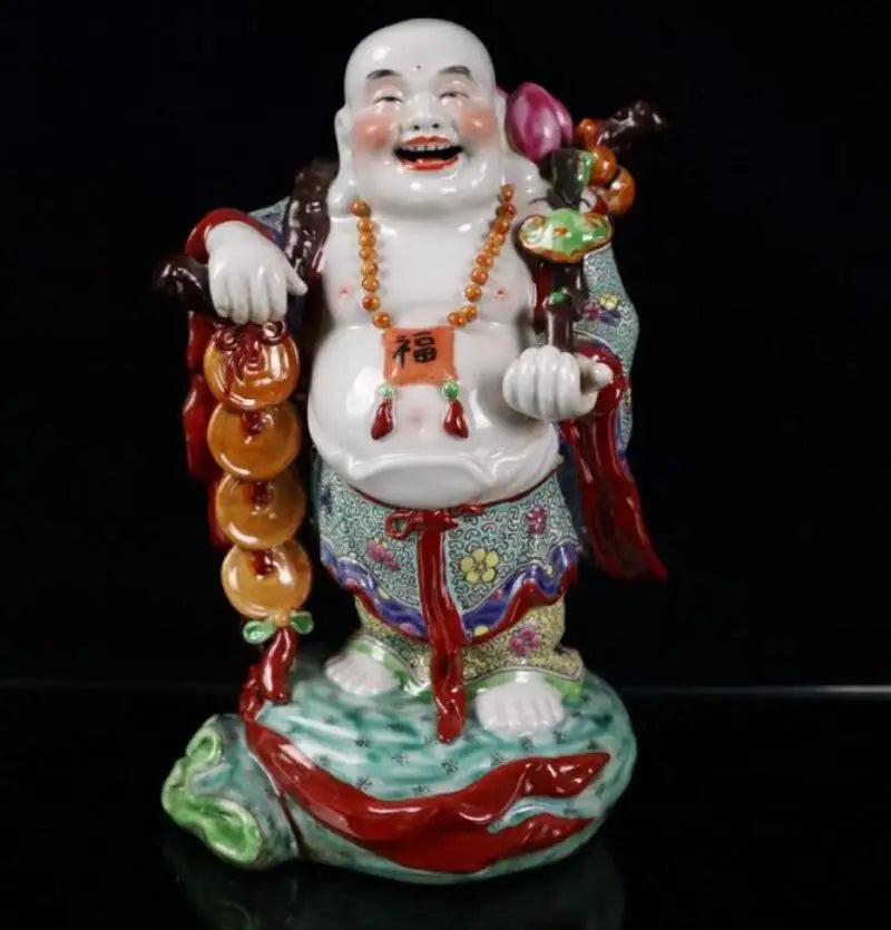 China seiko Pastel ceramic ruyi maitreya Buddha crafts statue