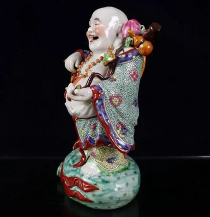 China seiko Pastel ceramic ruyi maitreya Buddha crafts statue