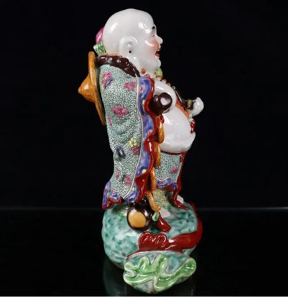 China seiko Pastel ceramic ruyi maitreya Buddha crafts statue