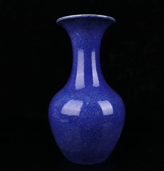 China seiko Snowflake Blue Glaze ceramic vase crafts statue