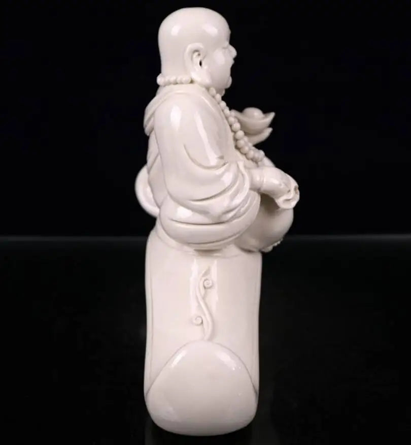 China seiko White glaze ceramic ruyi maitreya Buddha crafts statue