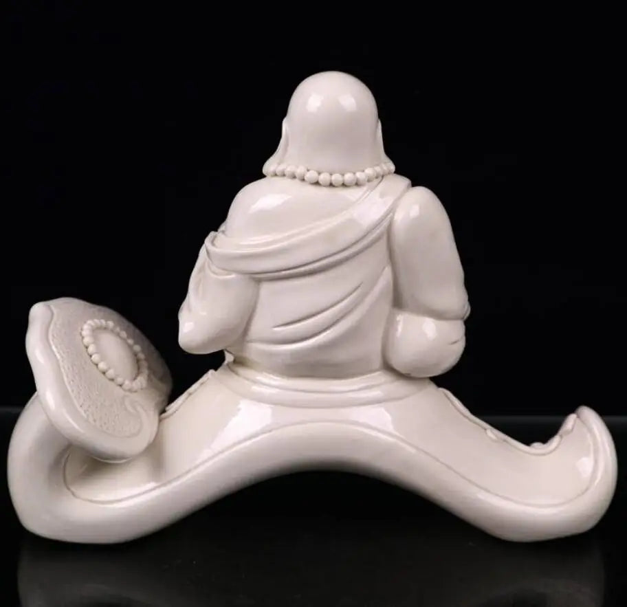 China seiko White glaze ceramic ruyi maitreya Buddha crafts statue