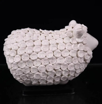 China seiko White glaze ceramic sheep wealth crafts statue