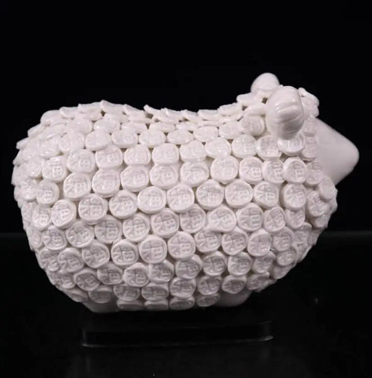 China seiko White glaze ceramic sheep wealth crafts statue