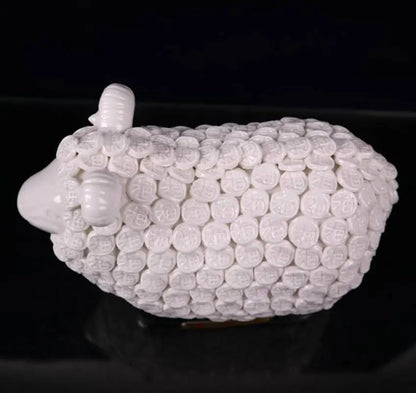 China seiko White glaze ceramic sheep wealth crafts statue