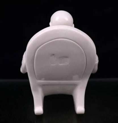 China seiko White glaze ceramic sit maitreya Buddha crafts statue