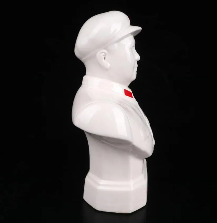 China seiko White glazed ceramic Great leader Mao Zedong crafts statue
