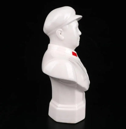 China seiko White glazed ceramic Great leader Mao Zedong crafts statue