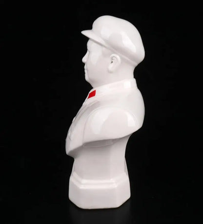 China seiko White glazed ceramic Great leader Mao Zedong crafts statue