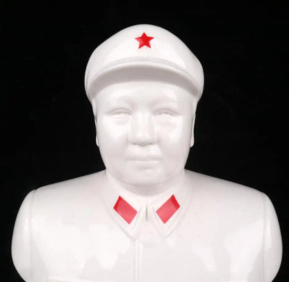 China seiko White glazed ceramic Great leader Mao Zedong crafts statue
