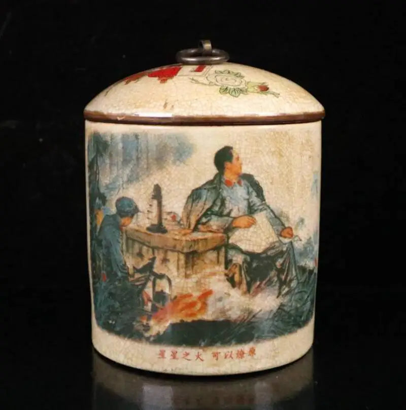 China seiko archaize ceramic tea leaf tank crafts statue