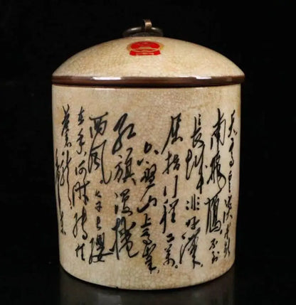 China seiko archaize ceramic tea leaf tank crafts statue