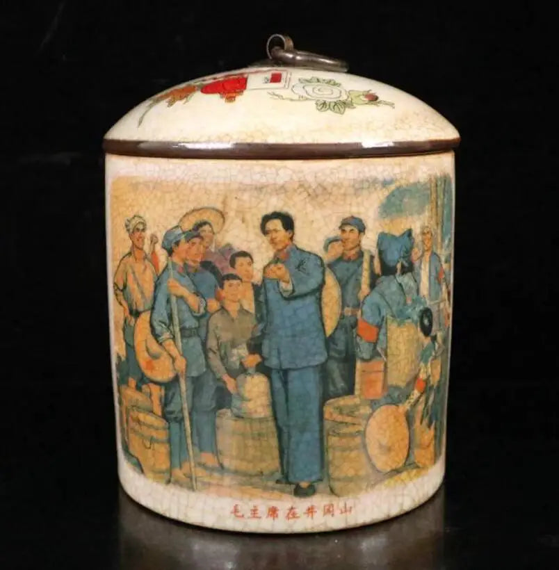 China seiko archaize ceramic tea leaf tank crafts statue