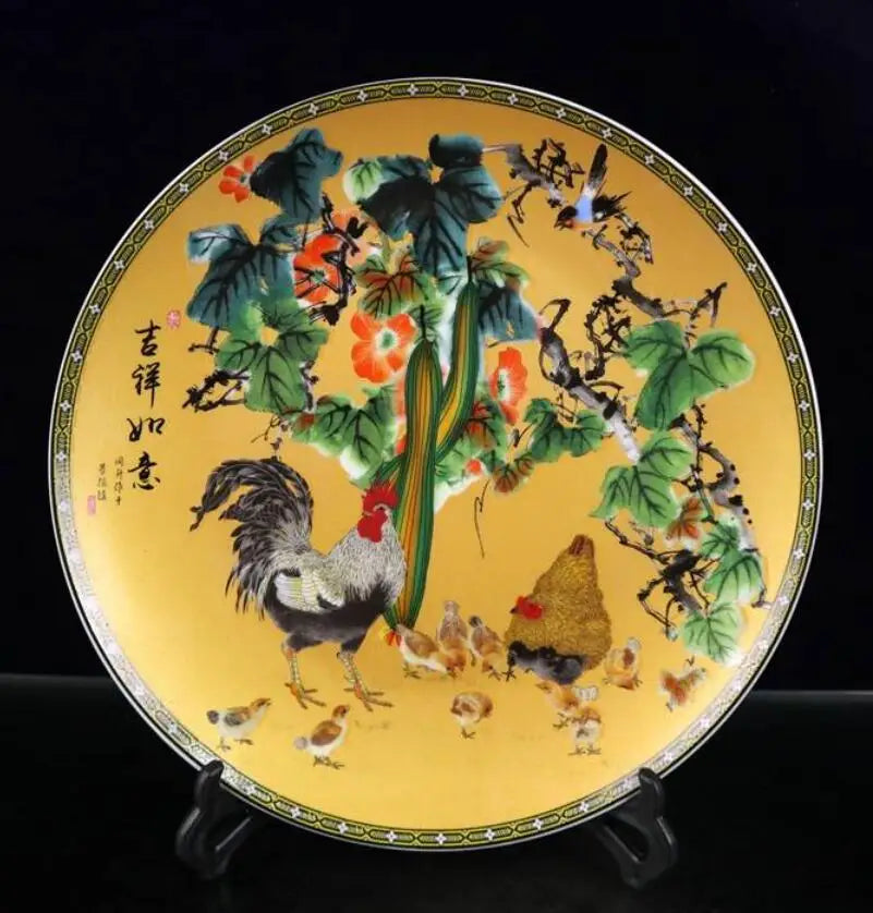 China seiko beautiful pastel ceramic plate crafts statue