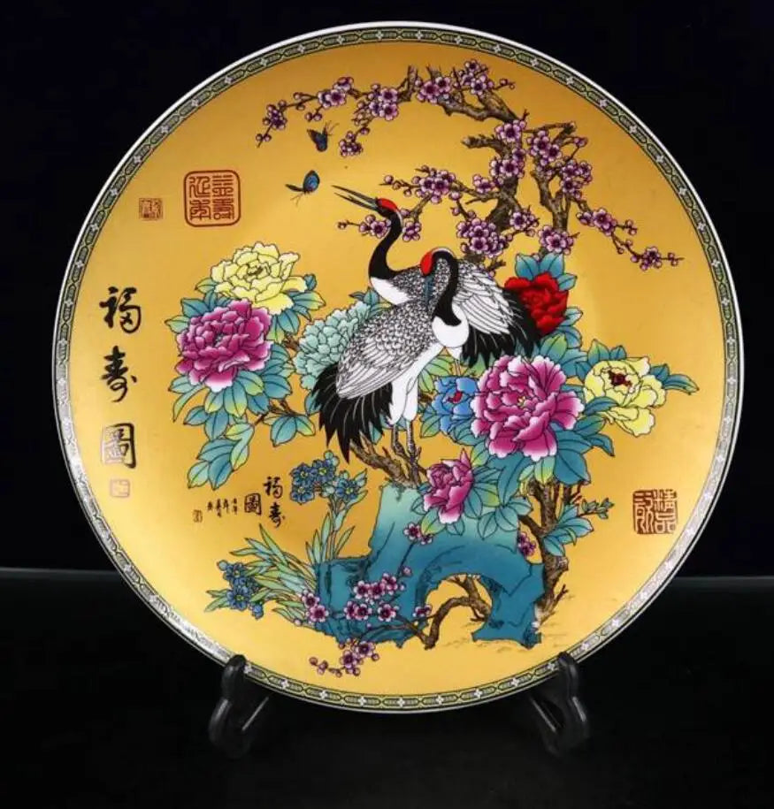 China seiko beautiful pastel ceramic plate crafts statue