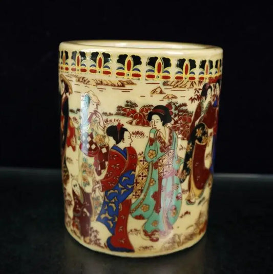 China seiko beauty female ceramic Brush pot crafts statue