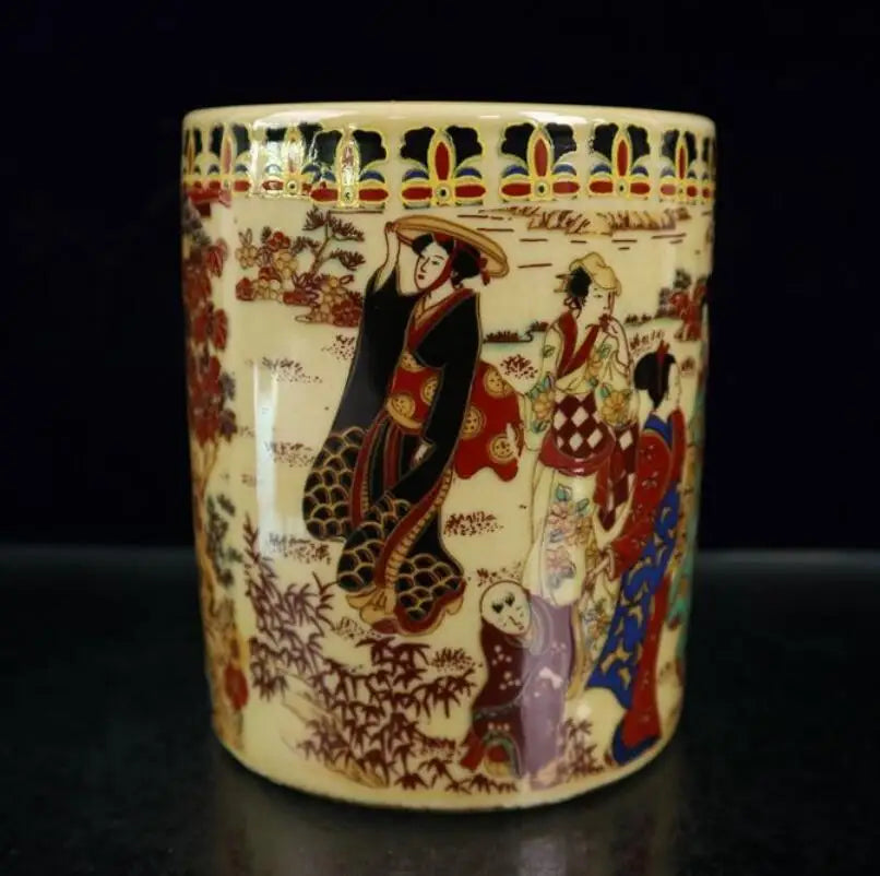 China seiko beauty female ceramic Brush pot crafts statue