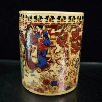 China seiko beauty female ceramic Brush pot crafts statue