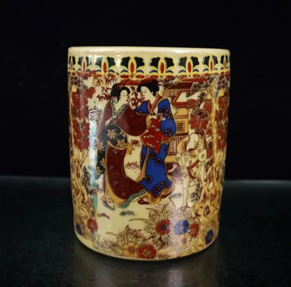 China seiko beauty female ceramic Brush pot crafts statue