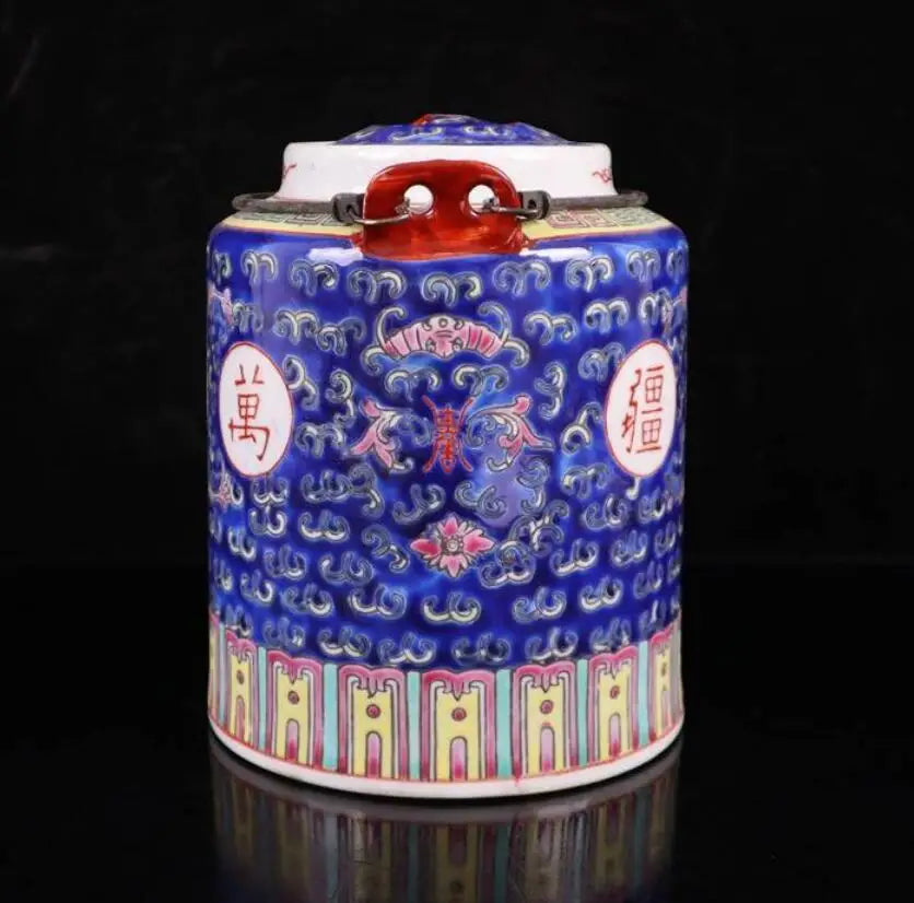China seiko blue ceramic teapot crafts statue