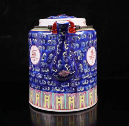 China seiko blue ceramic teapot crafts statue
