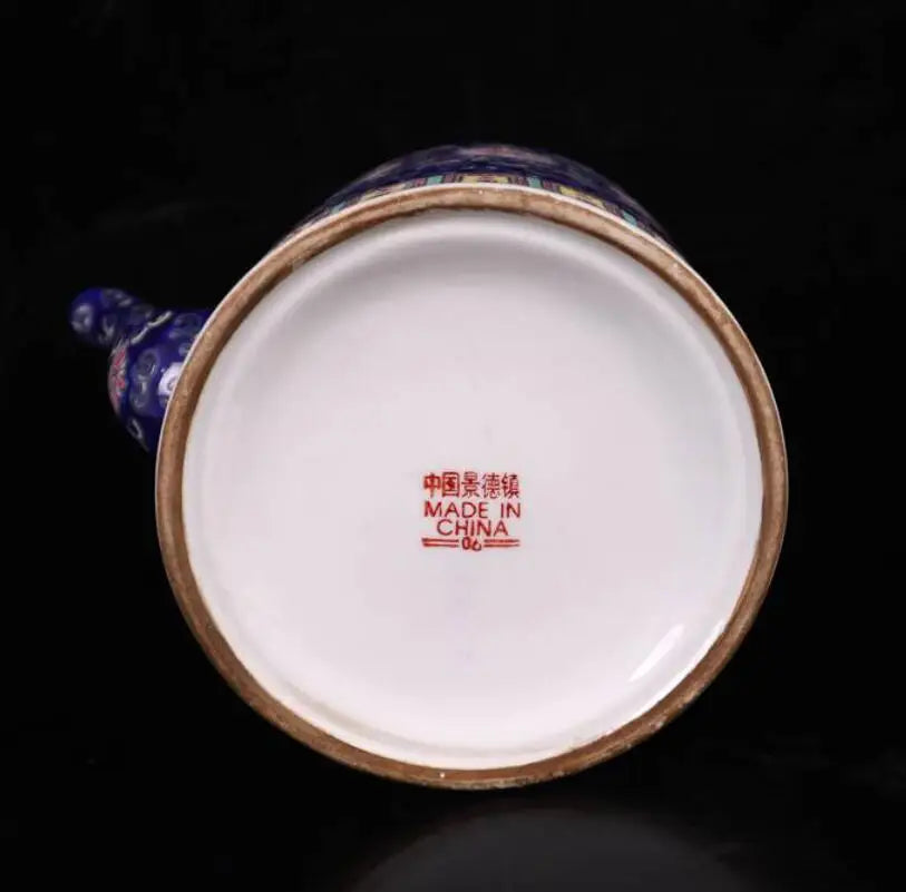 China seiko blue ceramic teapot crafts statue