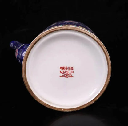 China seiko blue ceramic teapot crafts statue