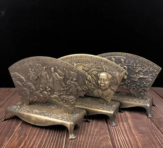 China seiko brass Bas-relief carving screen crafts statue