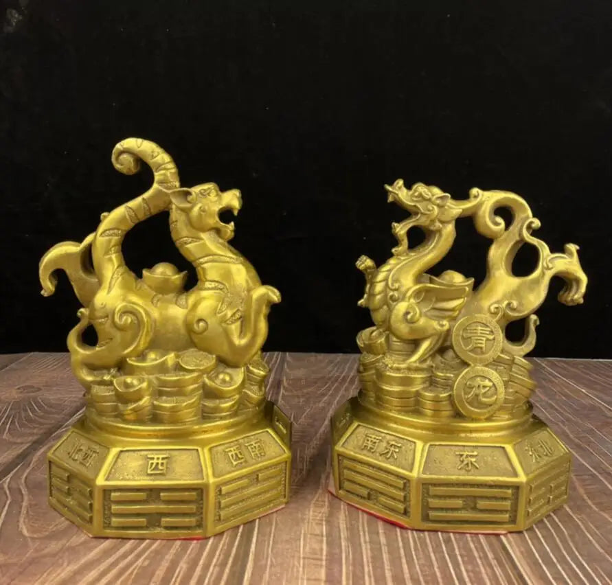 China seiko brass Four god beast crafts statue A set