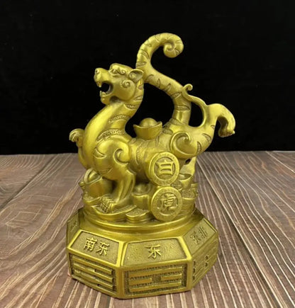 China seiko brass Four god beast crafts statue A set