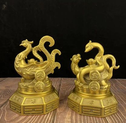 China seiko brass Four god beast crafts statue A set