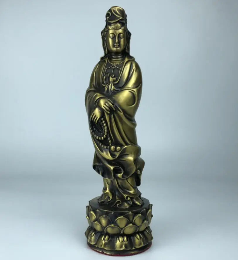 China seiko brass Guanyin Bodhisattva crafts statue