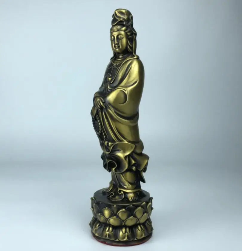 China seiko brass Guanyin Bodhisattva crafts statue